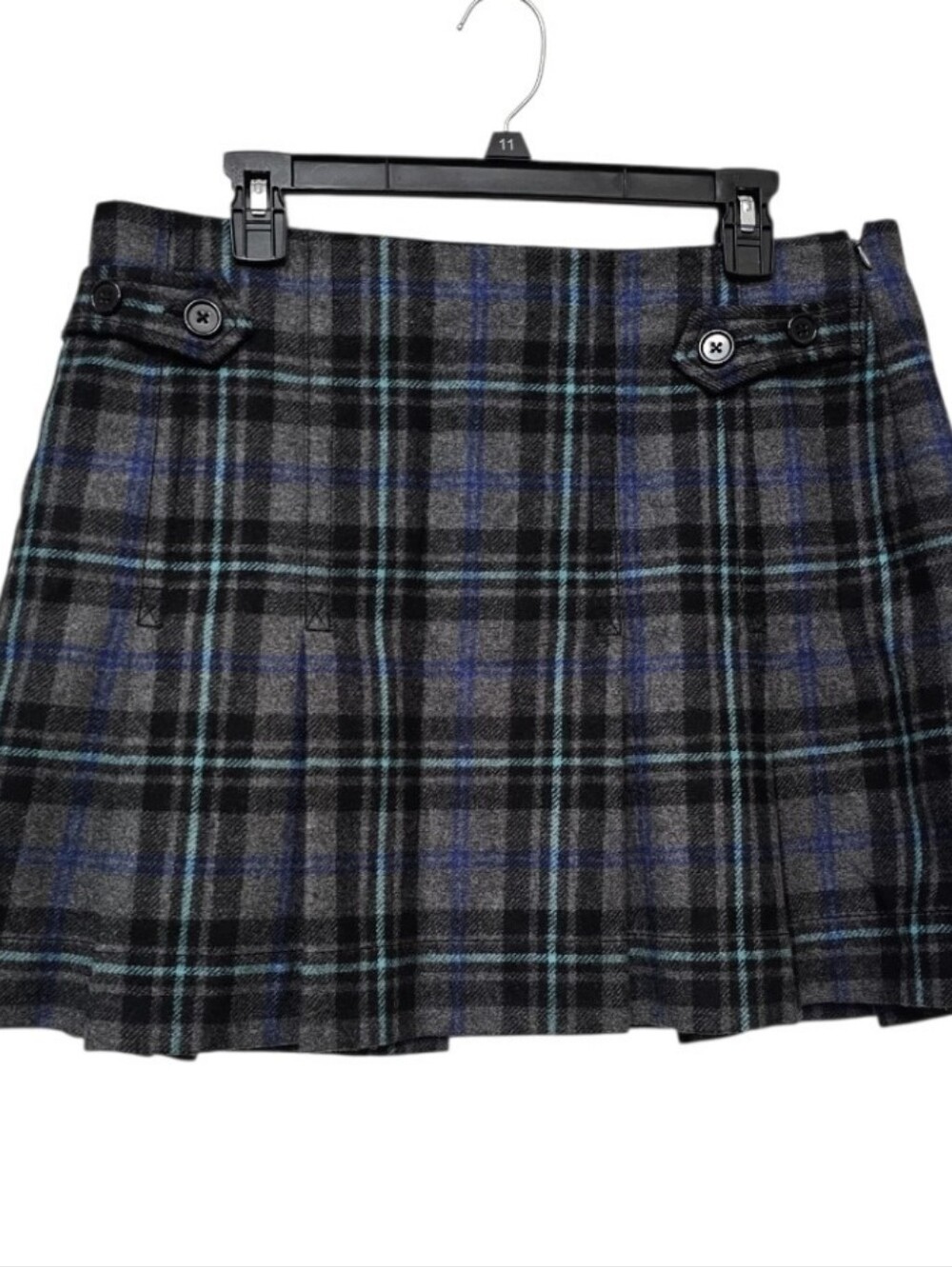 Gap Vintage Y2K Plaid Pleated Wool Blend Preppy Punk Academia Mini Skirt Size 12